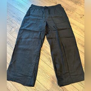 Athleta Black Wide-Leg Drawstring Joggers